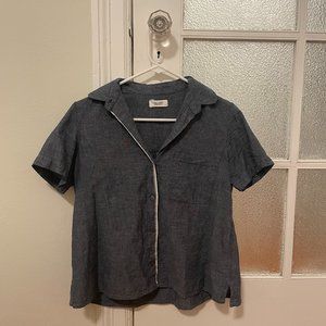 TOAST UK Chambray Short-Sleeved Button Down